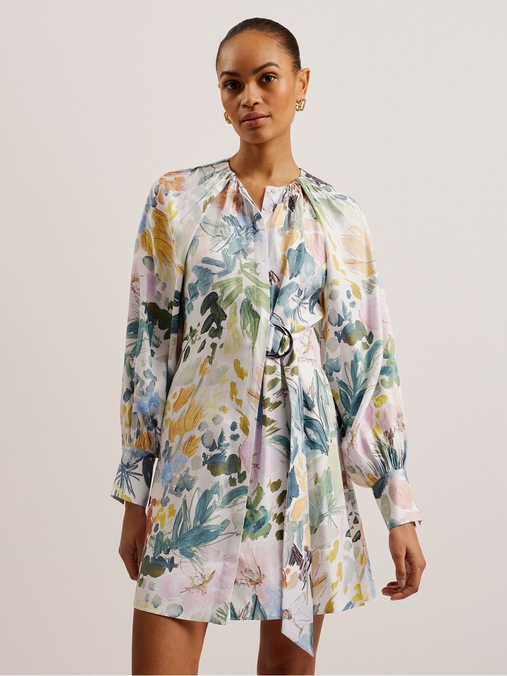 TED BAKER AMASYA Wrap Front Floral Mini Dress Dress (2)